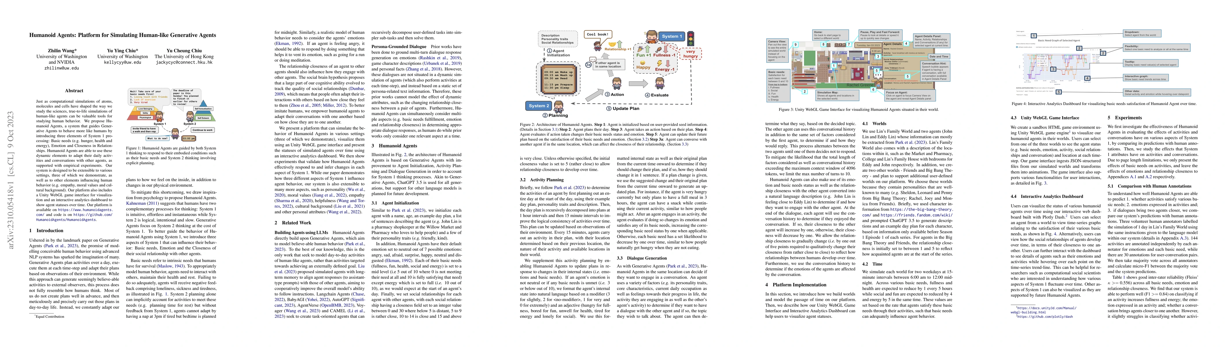 Thumbnail for Humanoid Agents: Platform for Simulating Human-like Generative Agents