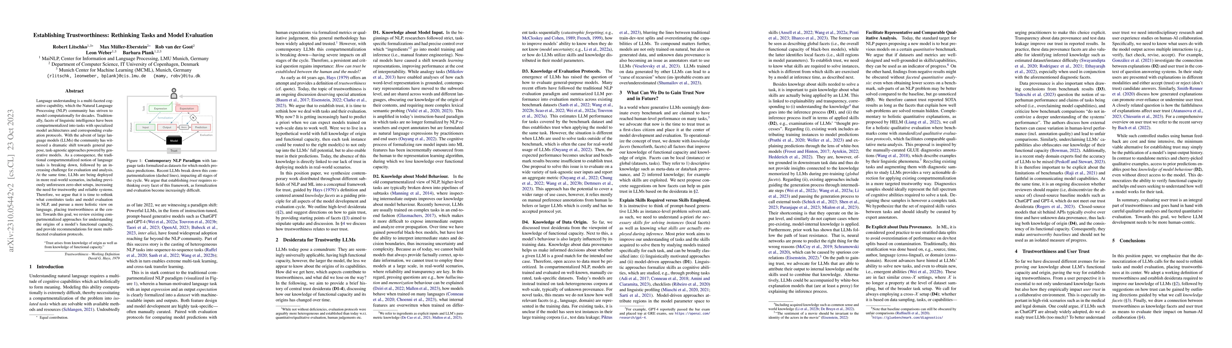 Thumbnail for Establishing Trustworthiness: Rethinking Tasks and Model Evaluation