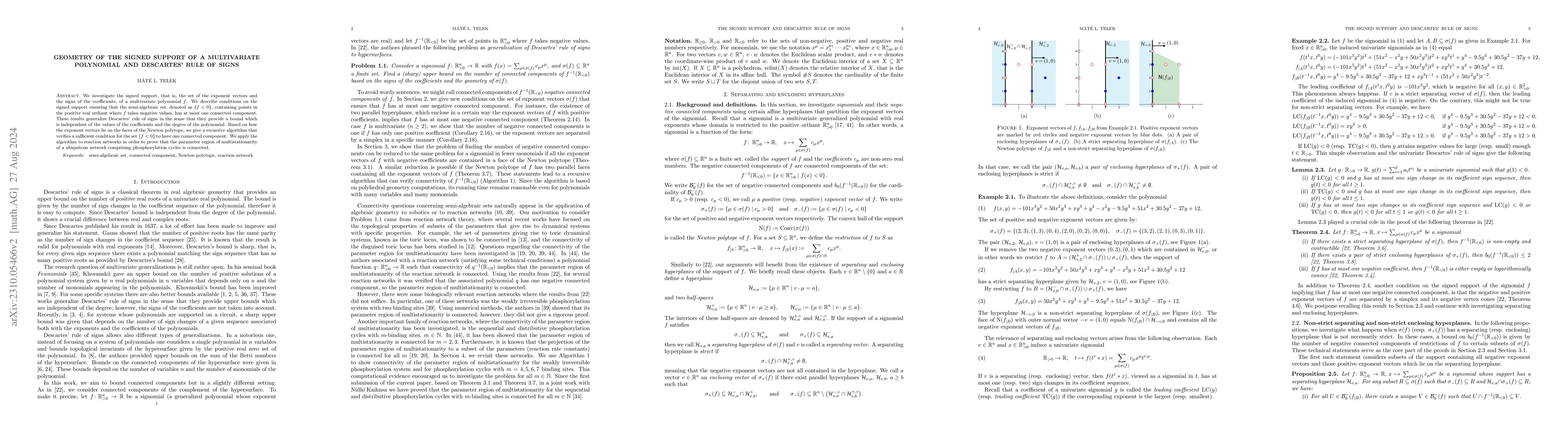 Thumbnail for Geometry of the signed support of a multivariate polynomial and
  Descartes' rule of signs