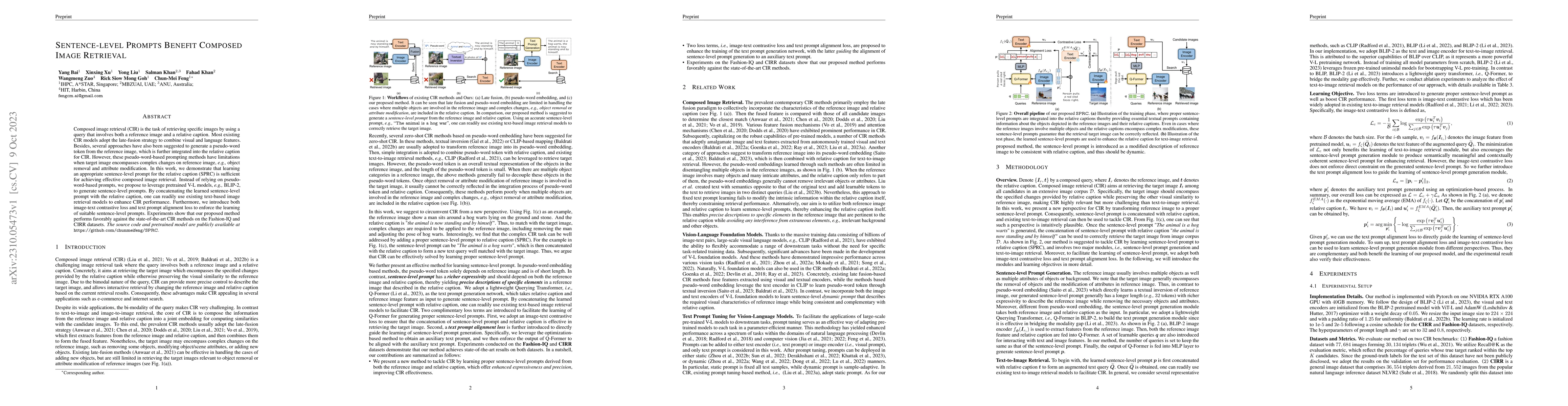 Thumbnail for Sentence-level Prompts Benefit Composed Image Retrieval