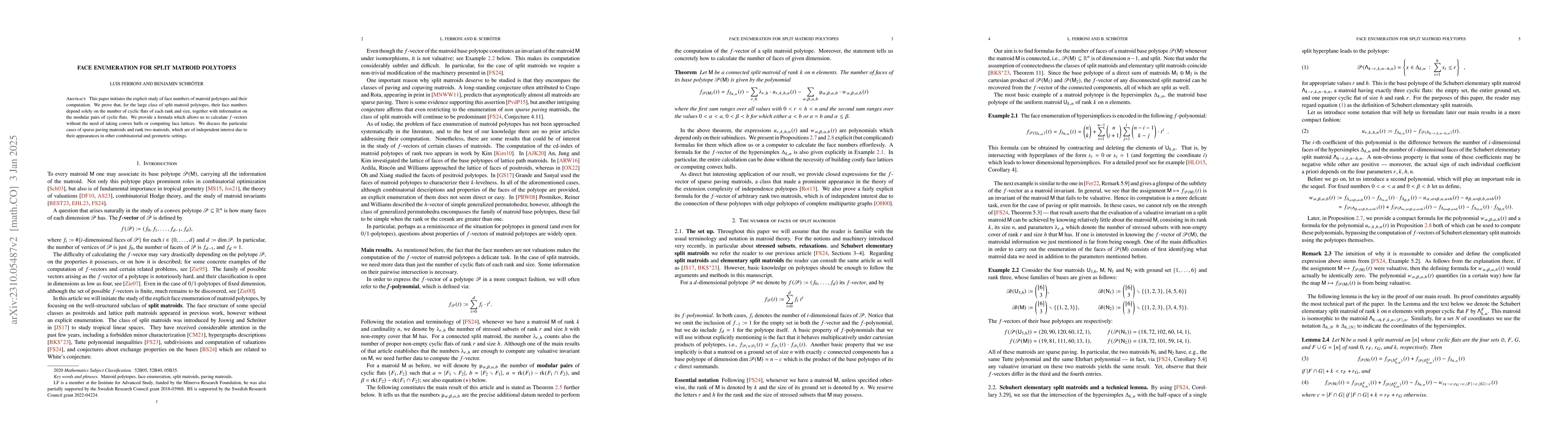 Thumbnail for Enumerating the faces of split matroid polytopes