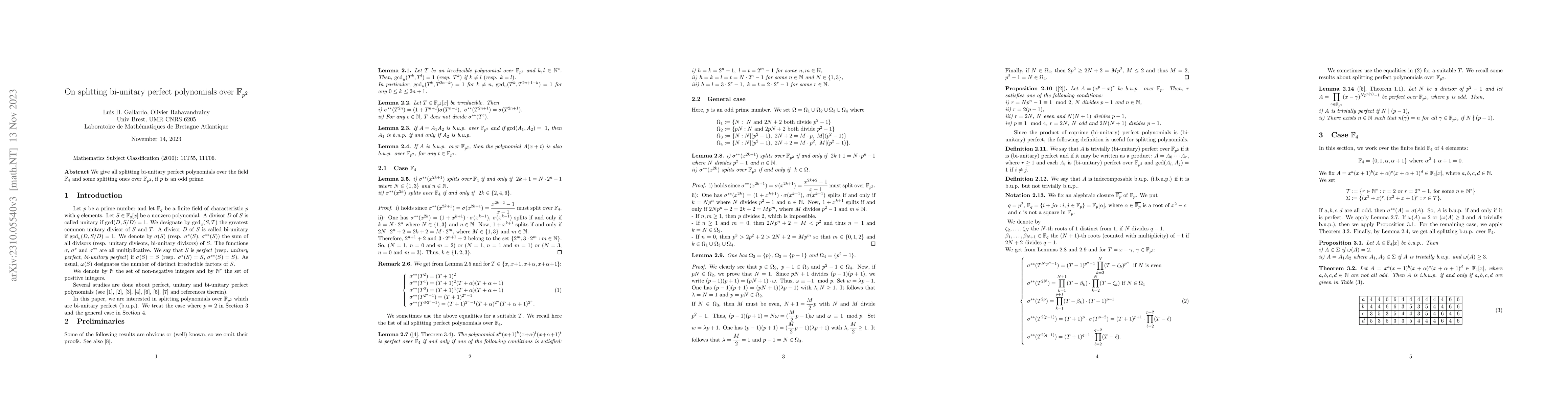 Thumbnail for On splitting bi-unitary perfect polynomials over $\mathbb{F}_{p^2}$