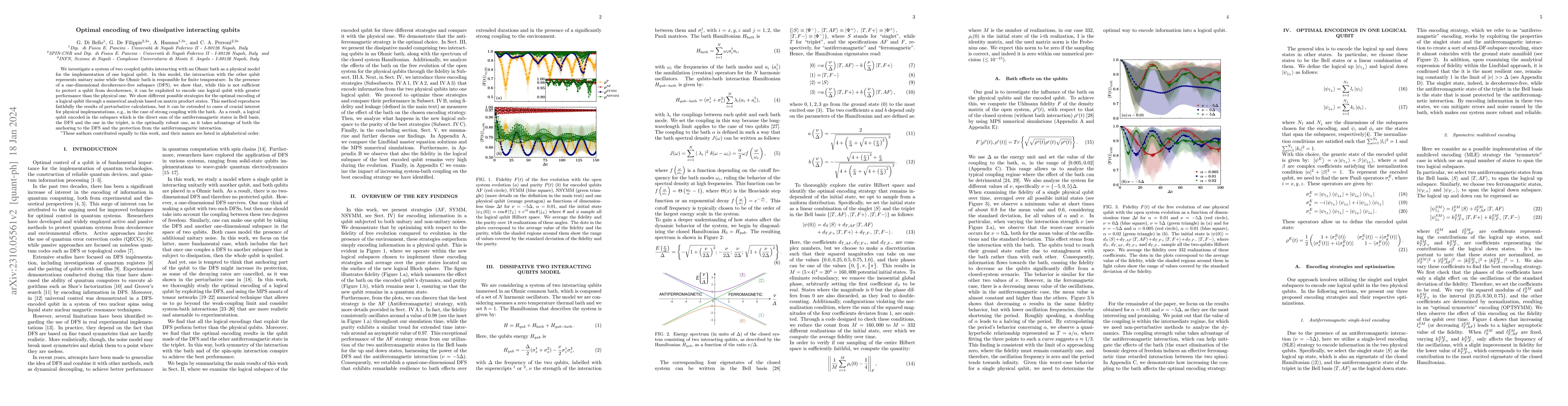 Thumbnail for Optimal encoding of two dissipative interacting qubits