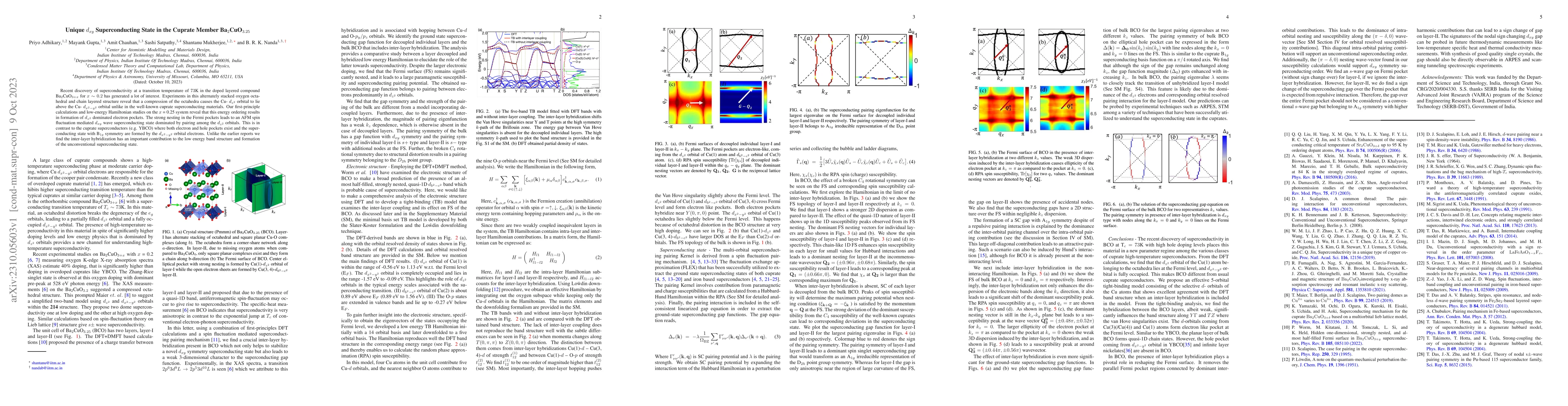 Thumbnail for Unique $d_{xy}$ Superconducting State in the Cuprate Member
  Ba$_{2}$CuO$_{3.25}$