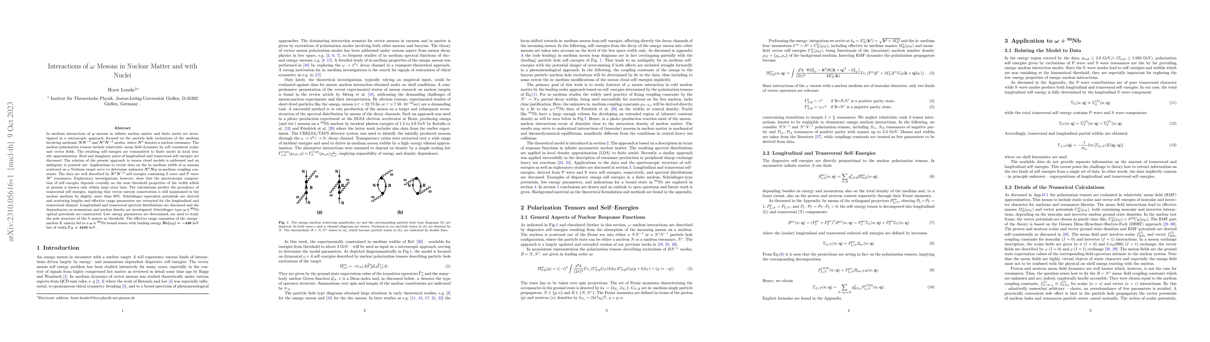 Thumbnail for Interactions of $\omega$-Mesons in Nuclear Matter and with Nuclei