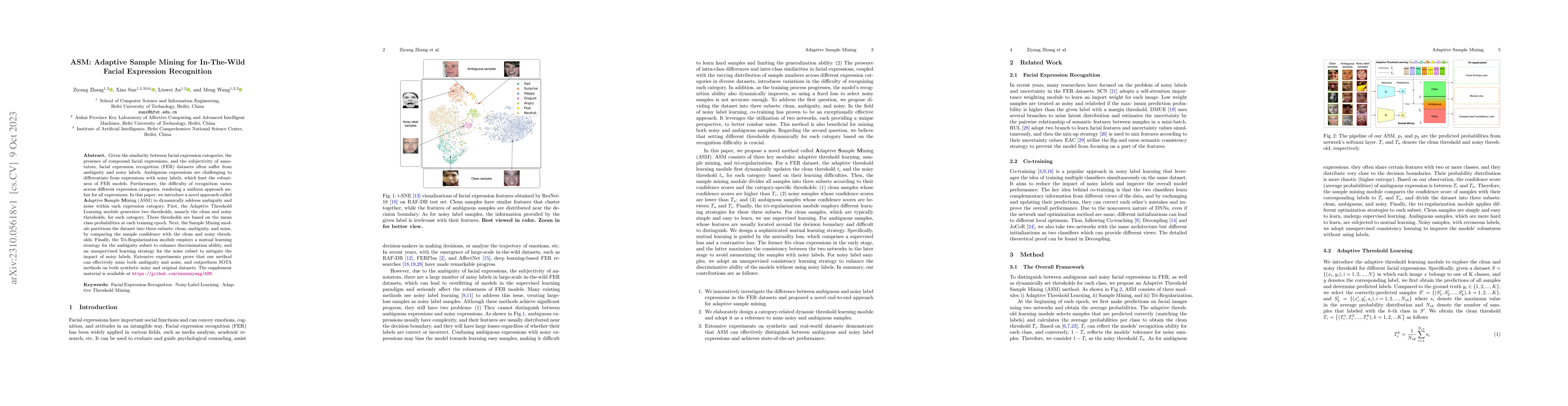 Thumbnail for ASM: Adaptive Sample Mining for In-The-Wild Facial Expression
  Recognition