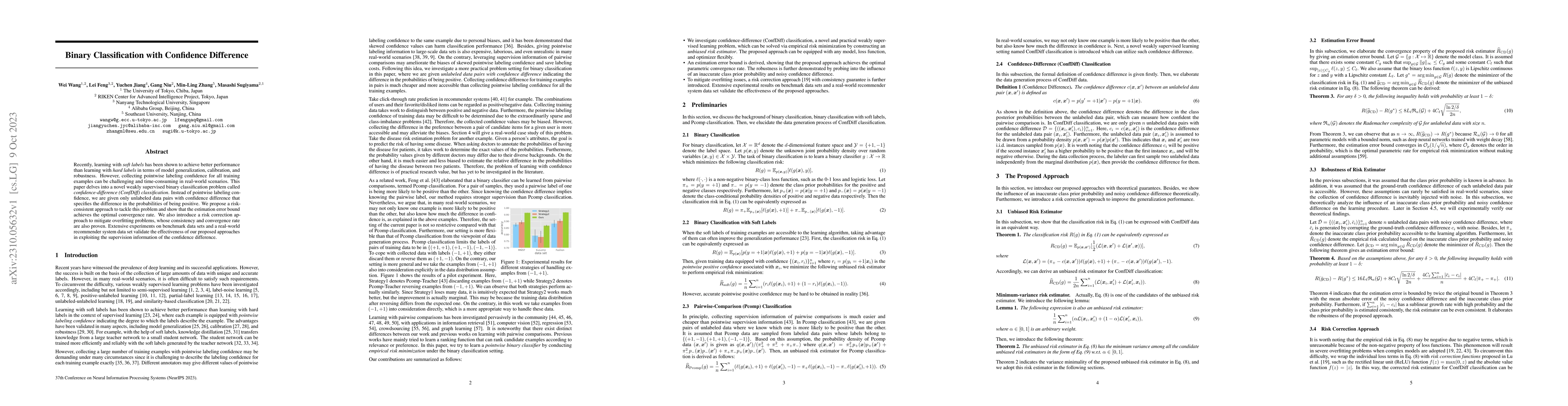 Thumbnail for Binary Classification with Confidence Difference