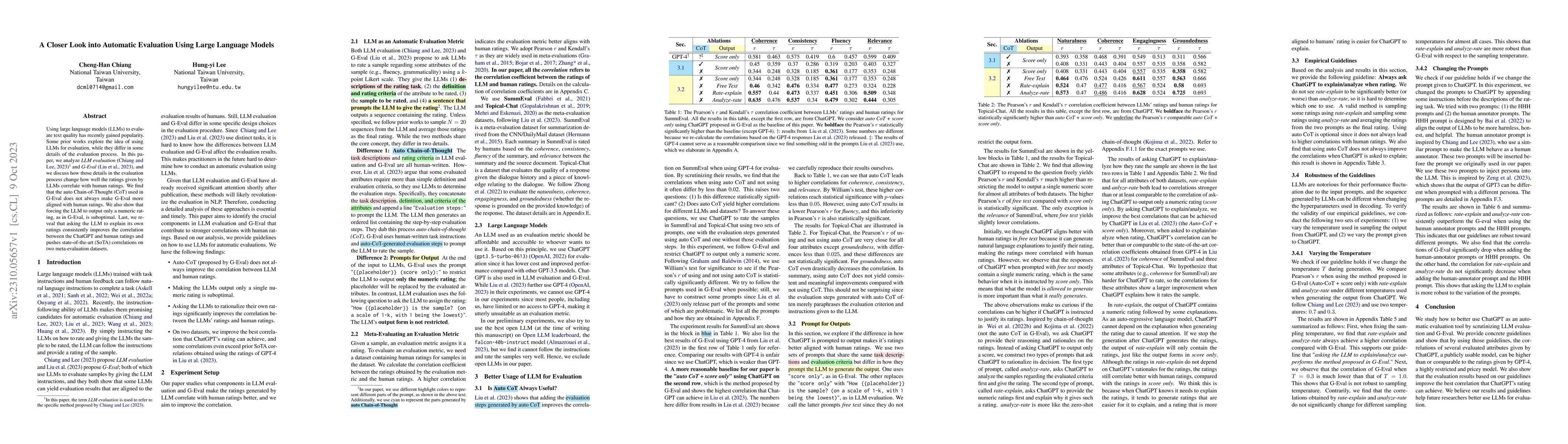 Thumbnail for A Closer Look into Automatic Evaluation Using Large Language Models