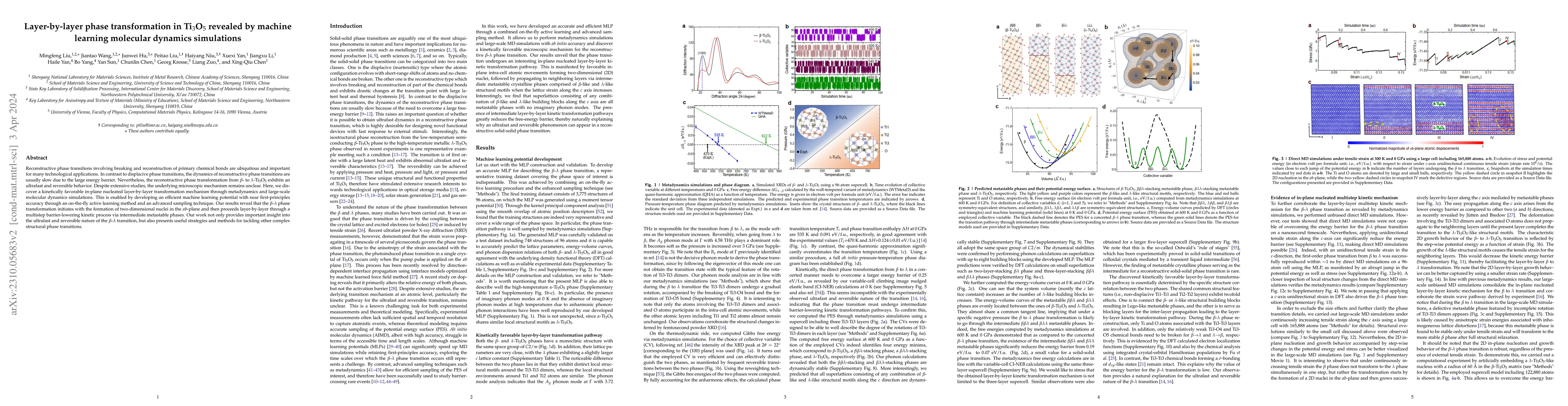Thumbnail for Layer-by-layer phase transformation in Ti$_3$O$_5$ revealed by machine
  learning molecular dynamics simulations
