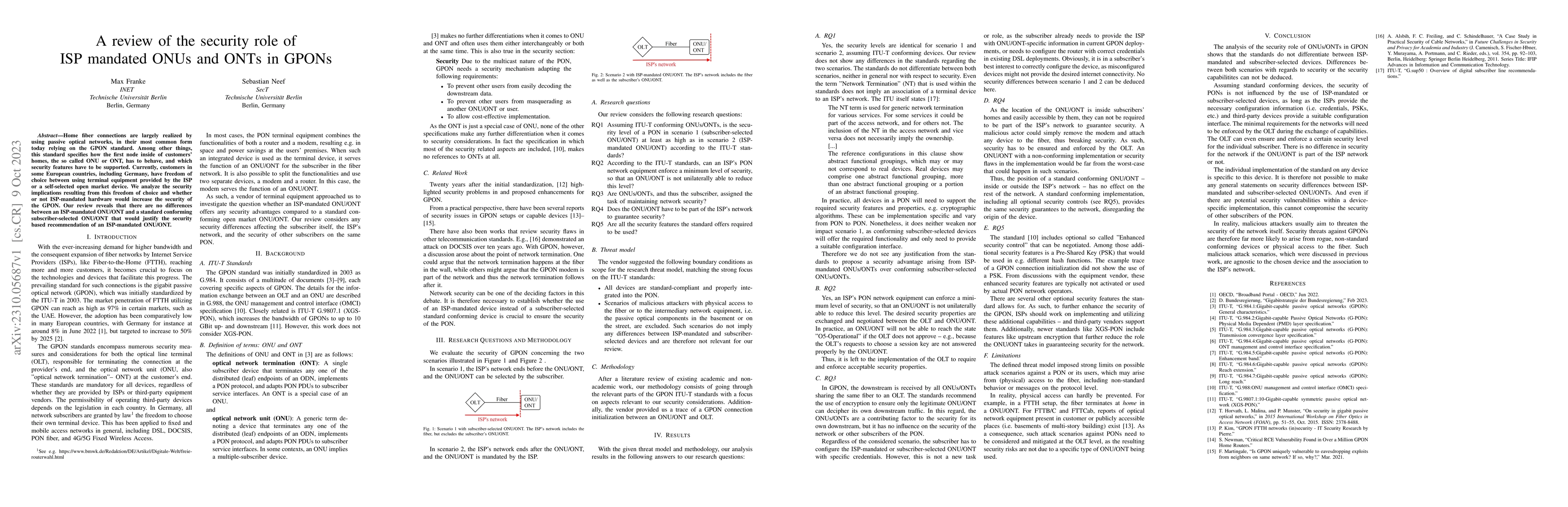 Thumbnail for A review of the security role of ISP mandated ONUs and ONTs in GPONs
