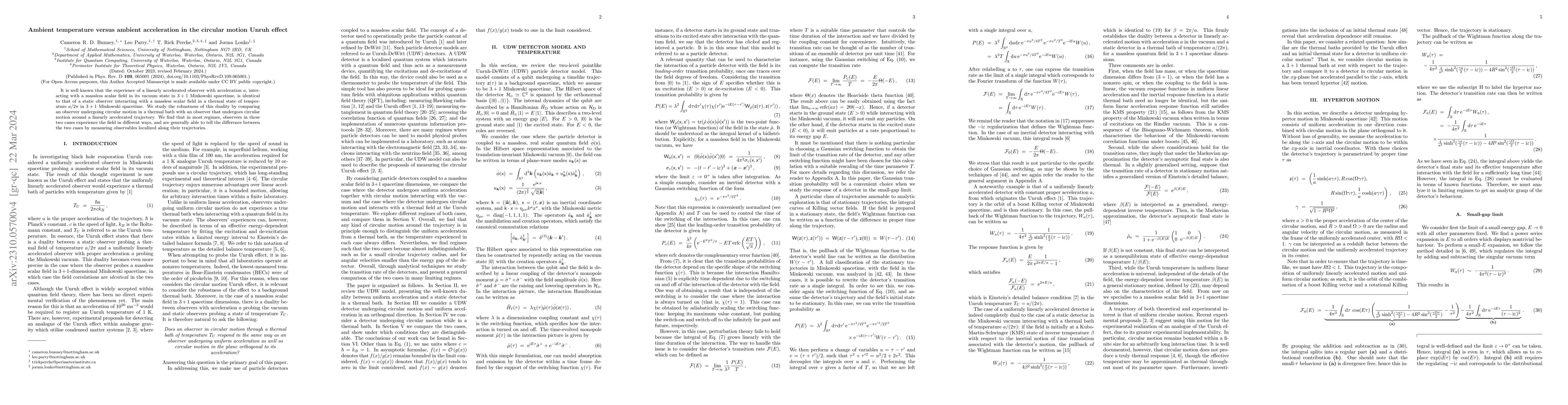 Thumbnail for Ambient temperature versus ambient acceleration in the circular motion
  Unruh effect