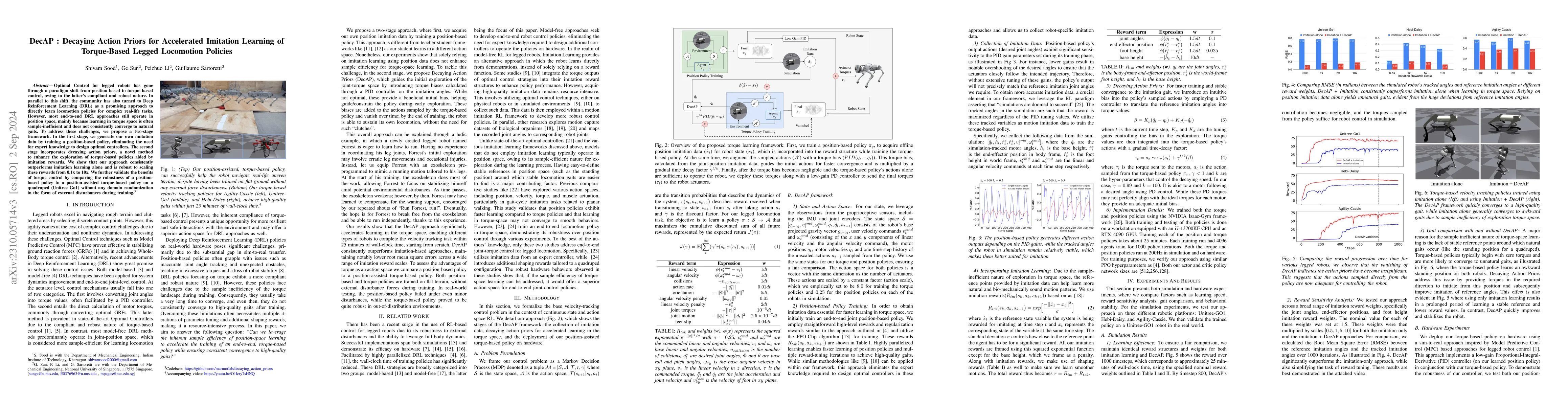 Thumbnail for DecAP: Decaying Action Priors for Accelerated Learning of Torque-Based
  Legged Locomotion Policies
