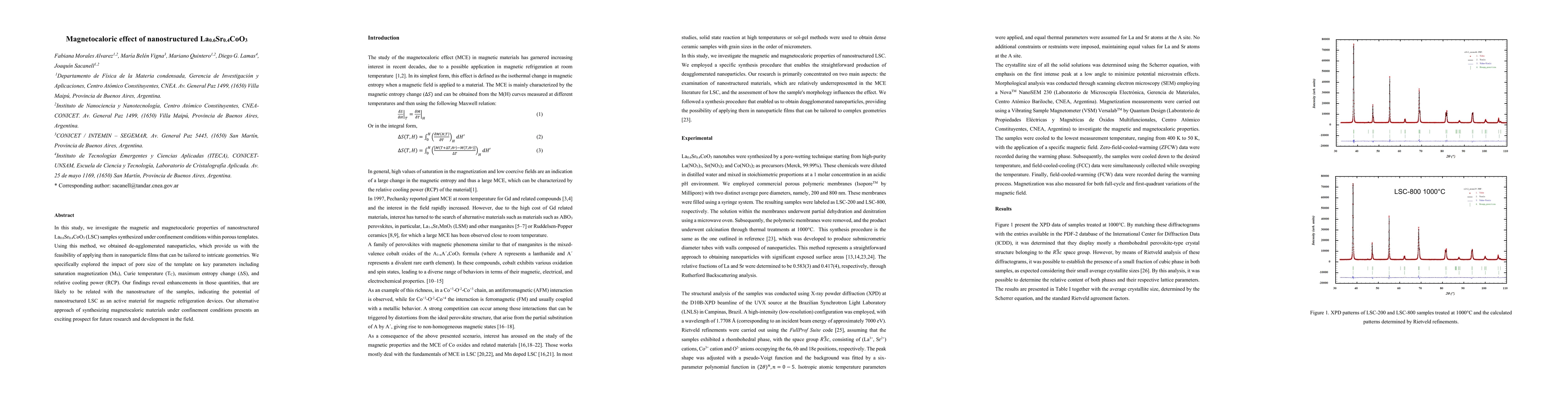 Thumbnail for Magnetocaloric effect of nanostructured La0.6Sr0.4CoO3