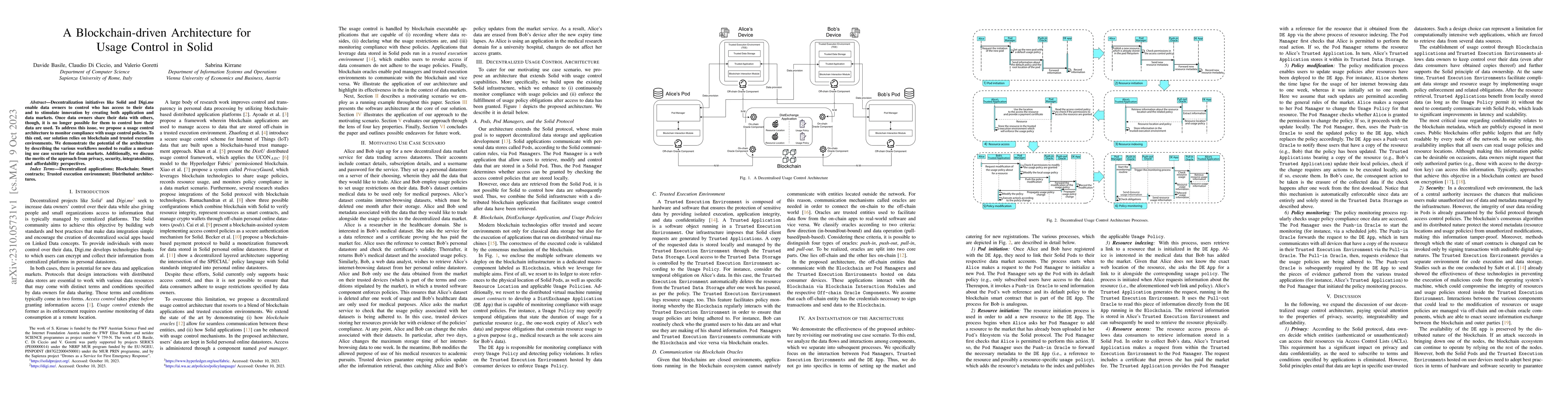 Thumbnail for A Blockchain-driven Architecture for Usage Control in Solid