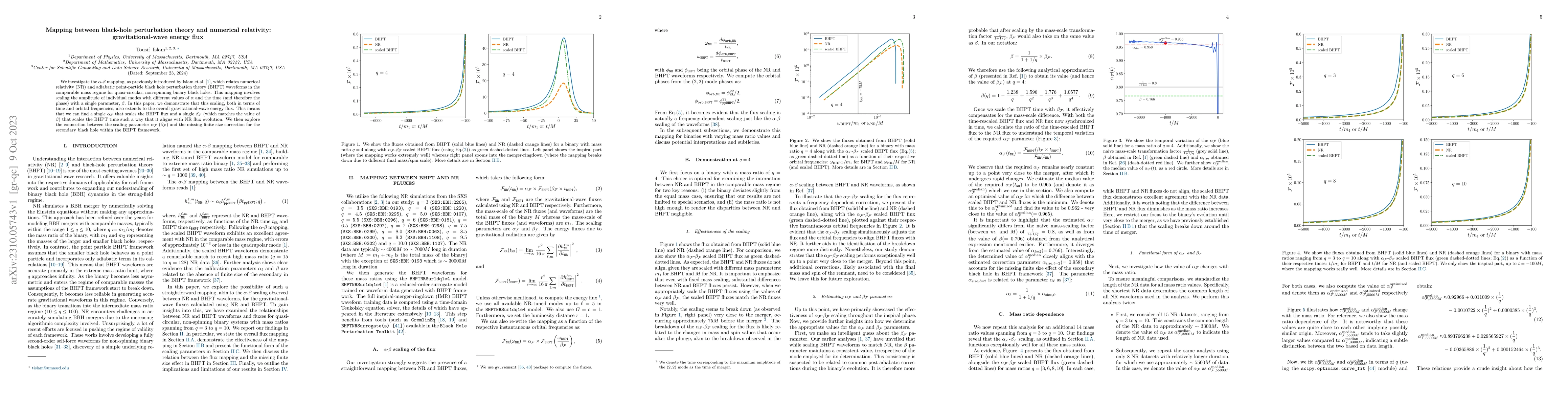 Thumbnail for Mapping between black-hole perturbation theory and numerical relativity:
  gravitational-wave energy flux