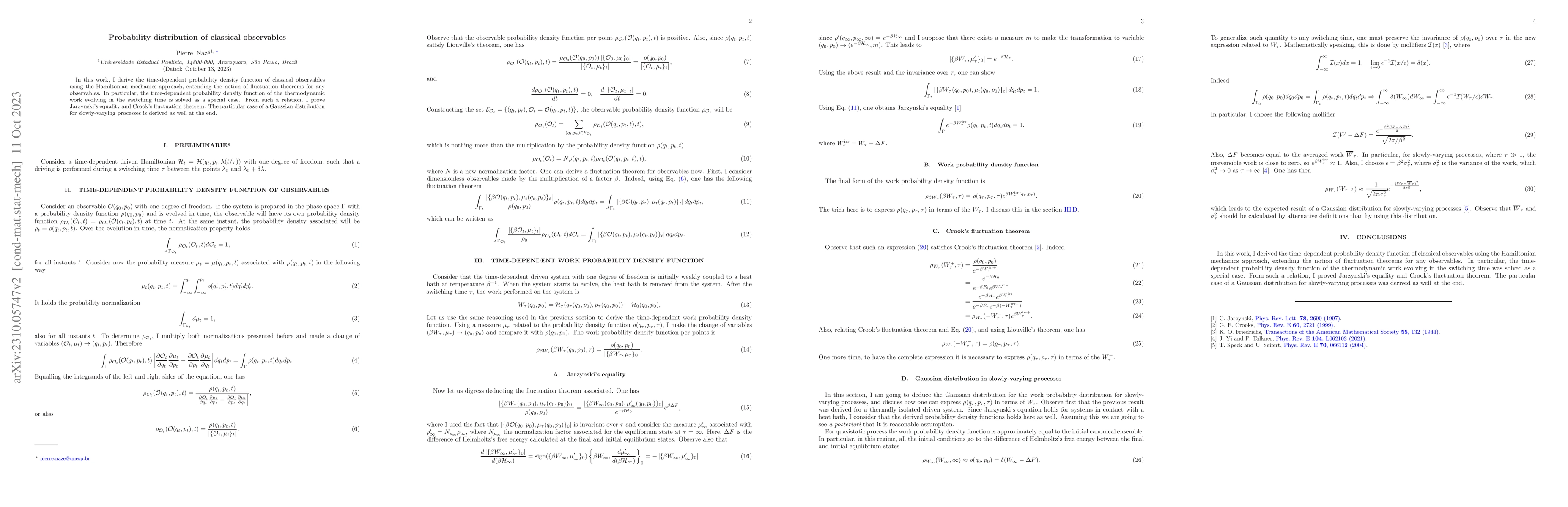Thumbnail for Probability distribution of classical observables