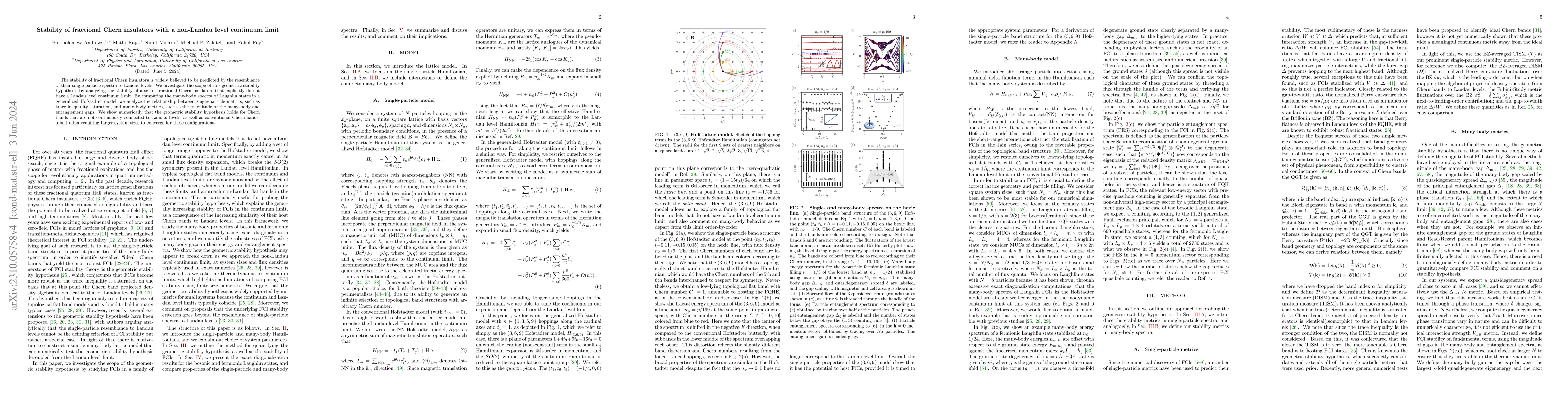 Thumbnail for Stability of fractional Chern insulators with a non-Landau level
  continuum limit