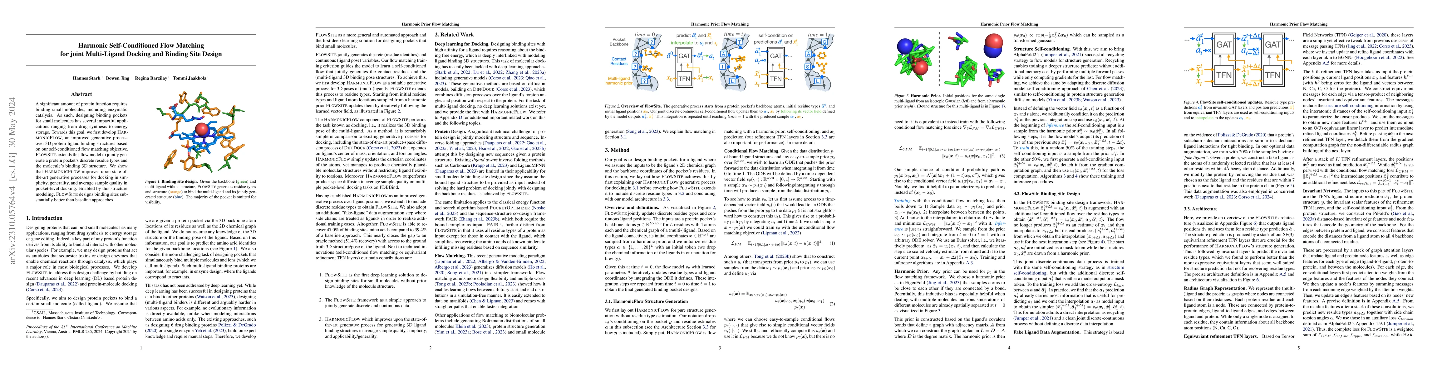 Thumbnail for Harmonic Self-Conditioned Flow Matching for Multi-Ligand Docking and
  Binding Site Design