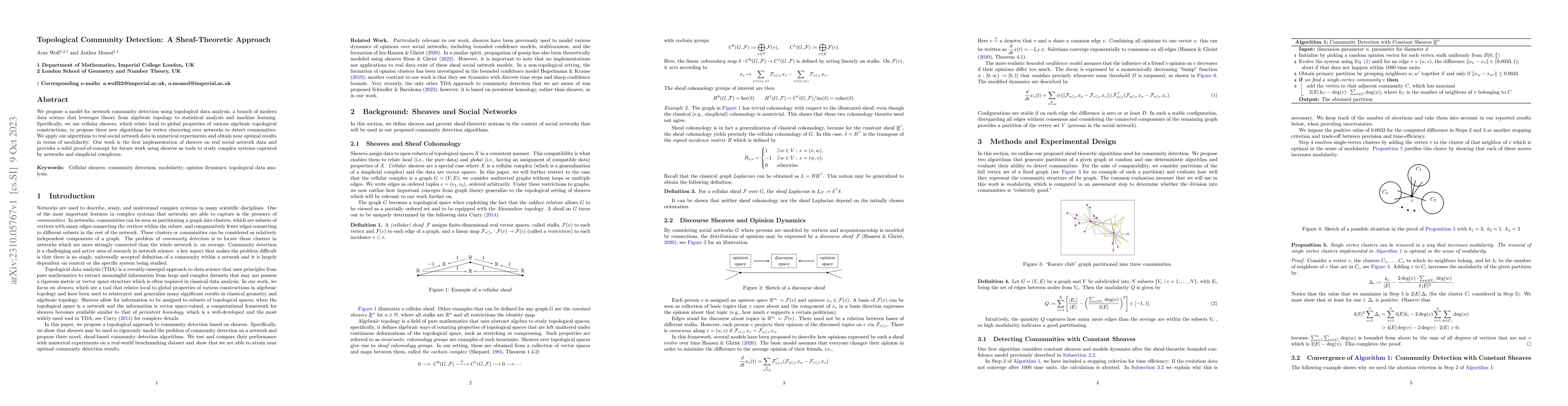 Thumbnail for Topological Community Detection: A Sheaf-Theoretic Approach