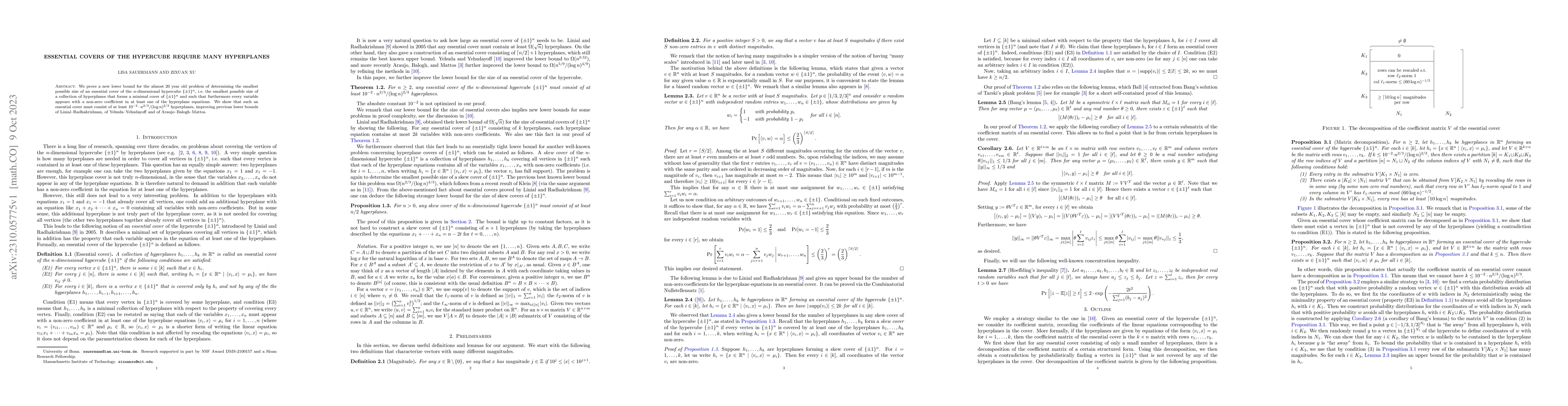Thumbnail for Essential covers of the hypercube require many hyperplanes