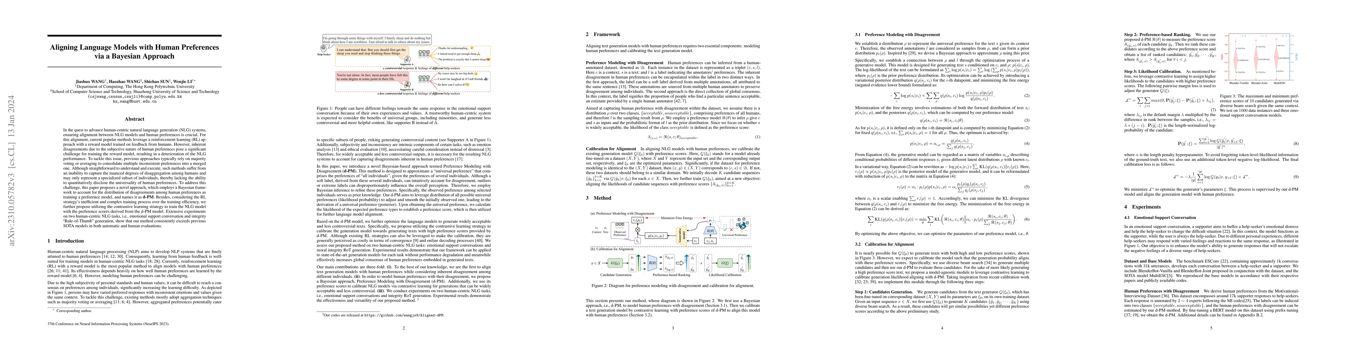 Thumbnail for Aligning Language Models with Human Preferences via a Bayesian Approach