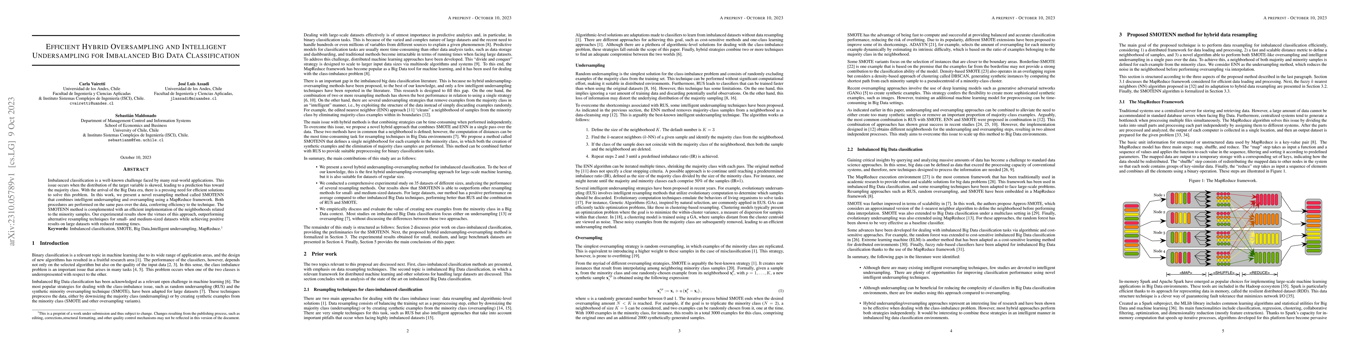 Thumbnail for Efficient Hybrid Oversampling and Intelligent Undersampling for
  Imbalanced Big Data Classification
