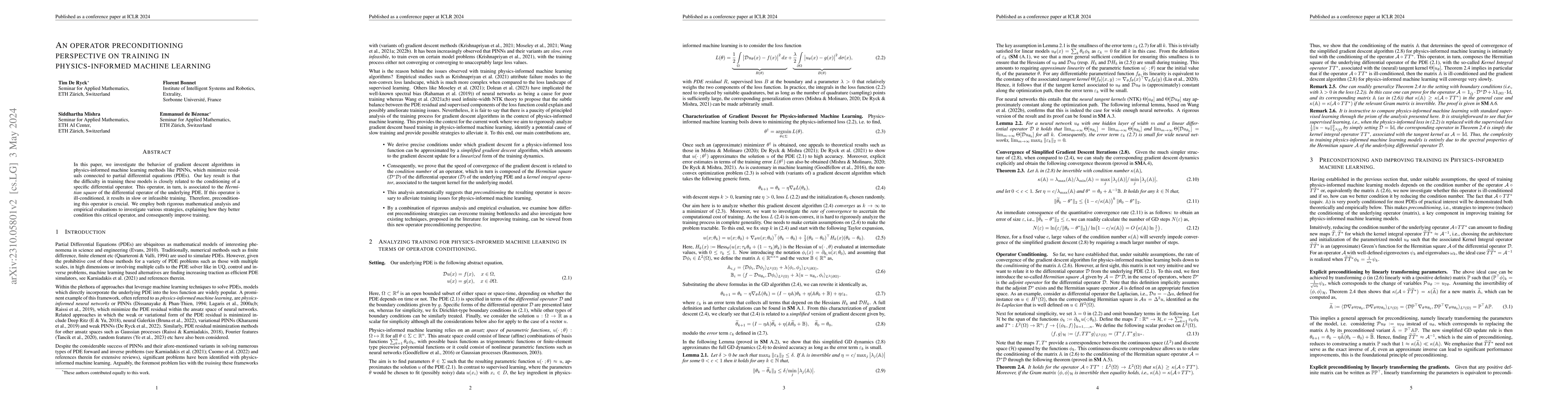 Thumbnail for An operator preconditioning perspective on training in physics-informed
  machine learning