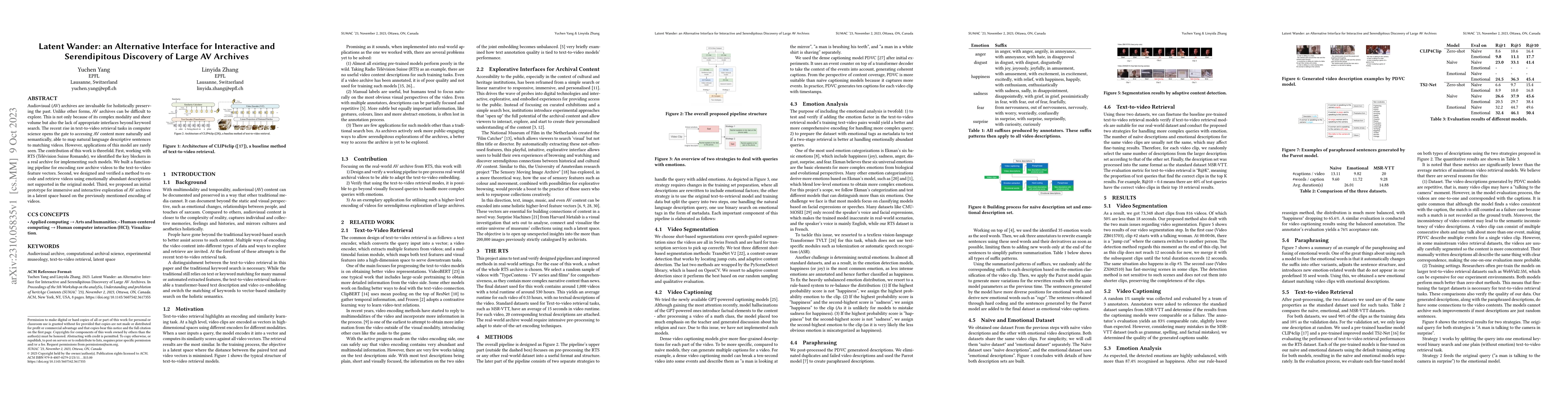 Thumbnail for Latent Wander: an Alternative Interface for Interactive and
  Serendipitous Discovery of Large AV Archives