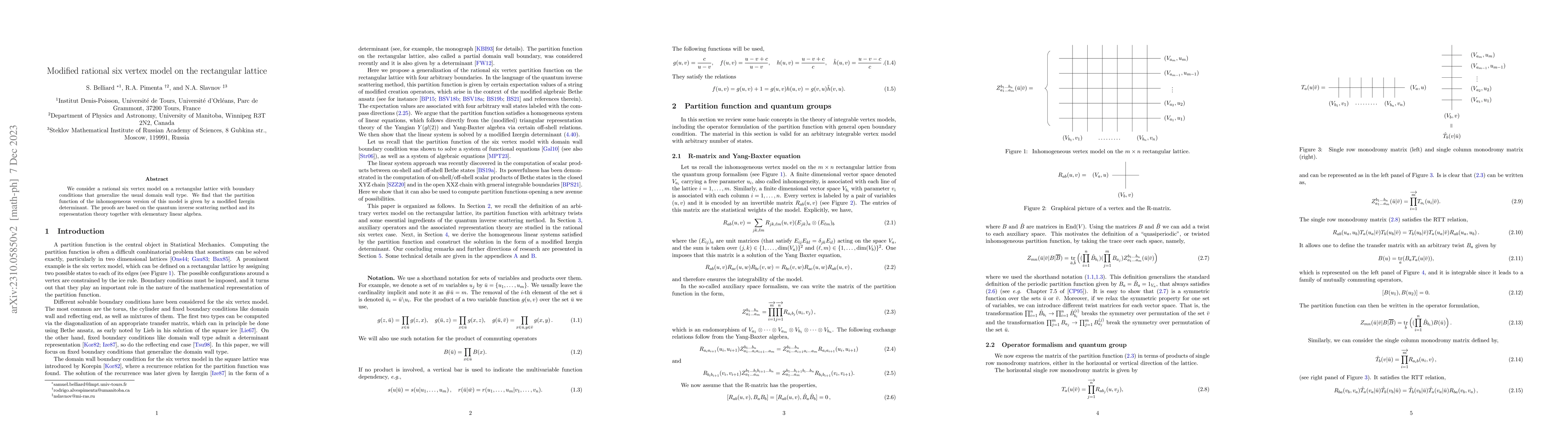 Thumbnail for Modified rational six vertex model on the rectangular lattice
