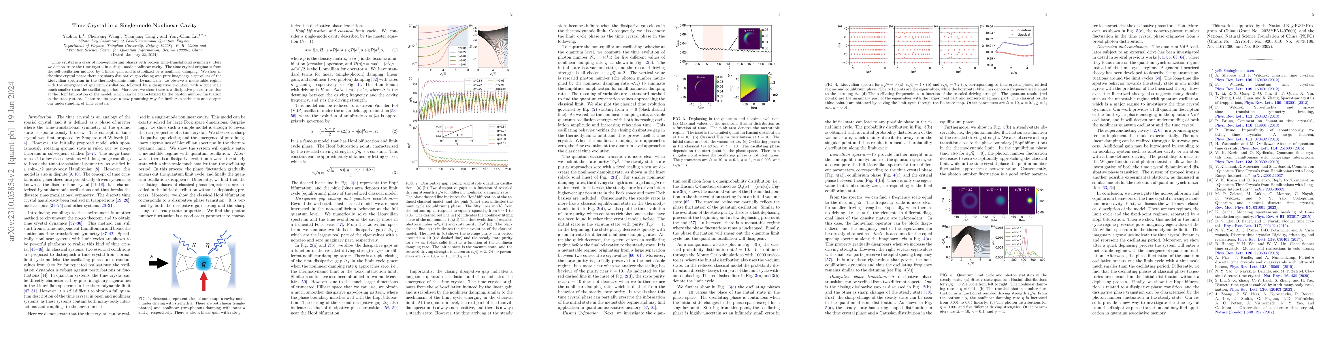 Thumbnail for Time Crystal in a Single-mode Nonlinear Cavity