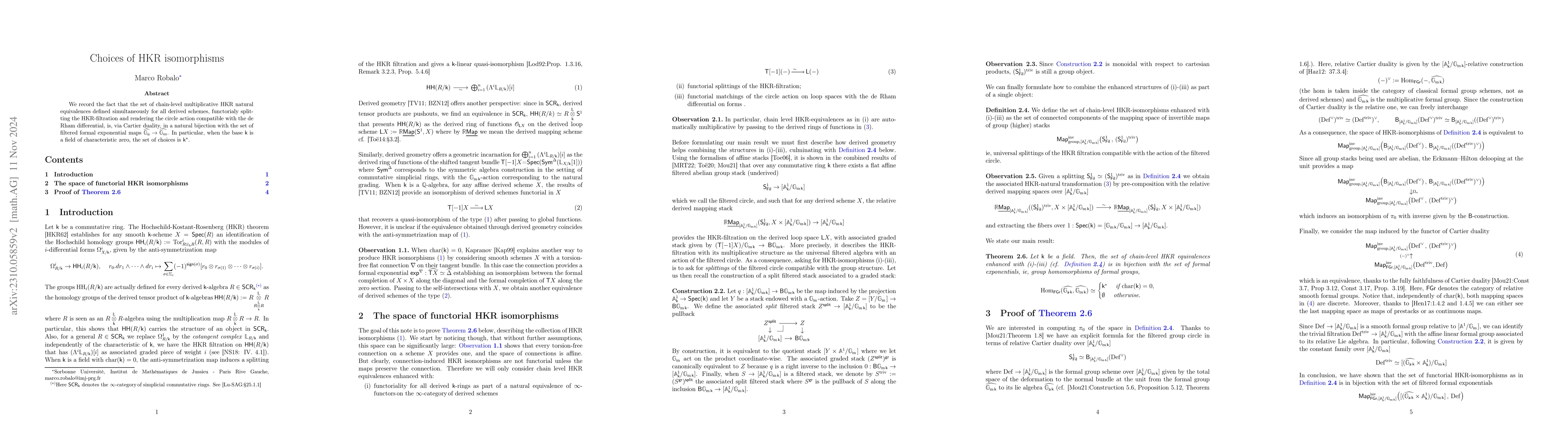 Thumbnail for Choices of HKR isomorphisms