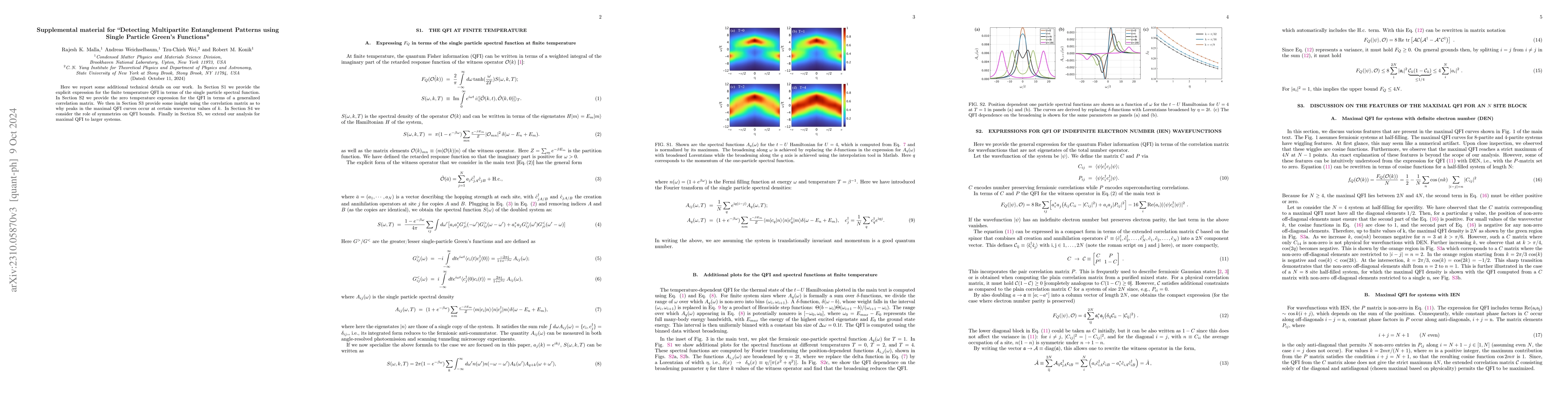Thumbnail for Detecting Multipartite Entanglement Patterns using Single Particle
  Green's Functions