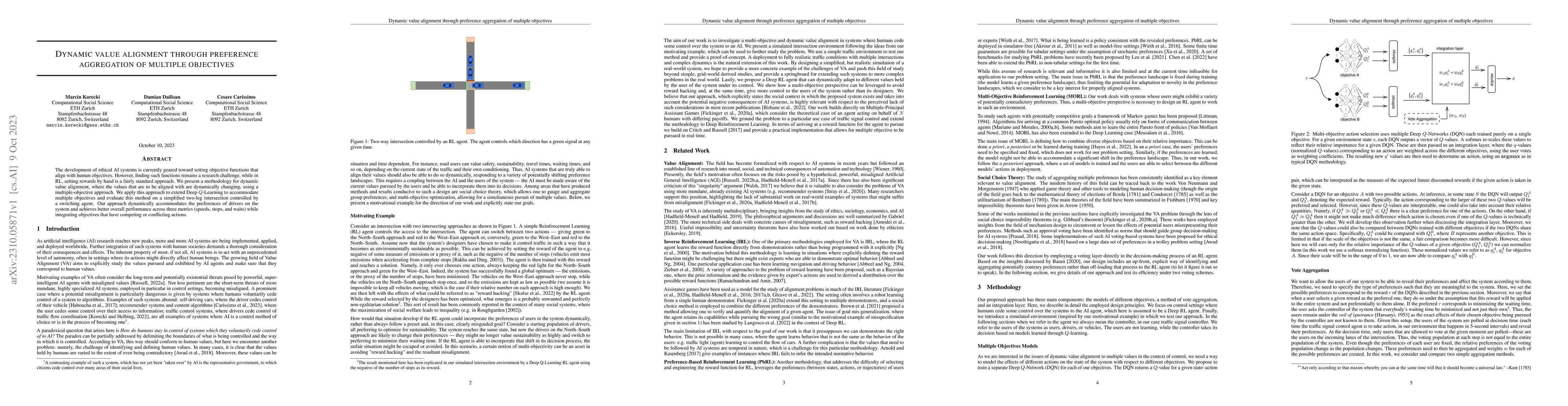 Thumbnail for Dynamic value alignment through preference aggregation of multiple
  objectives