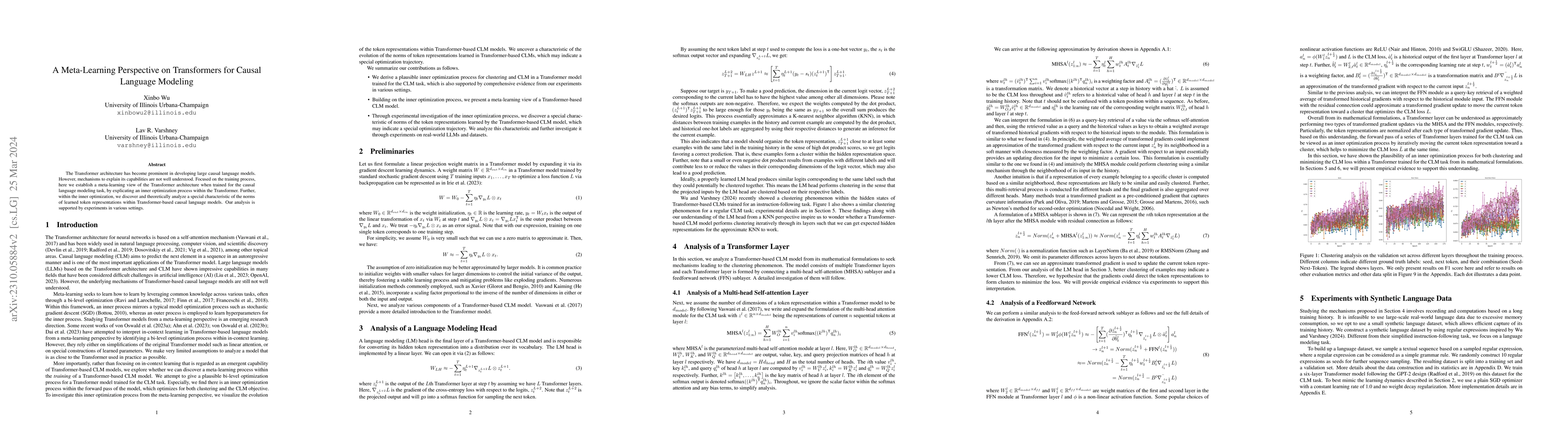 Thumbnail for A Meta-Learning Perspective on Transformers for Causal Language Modeling