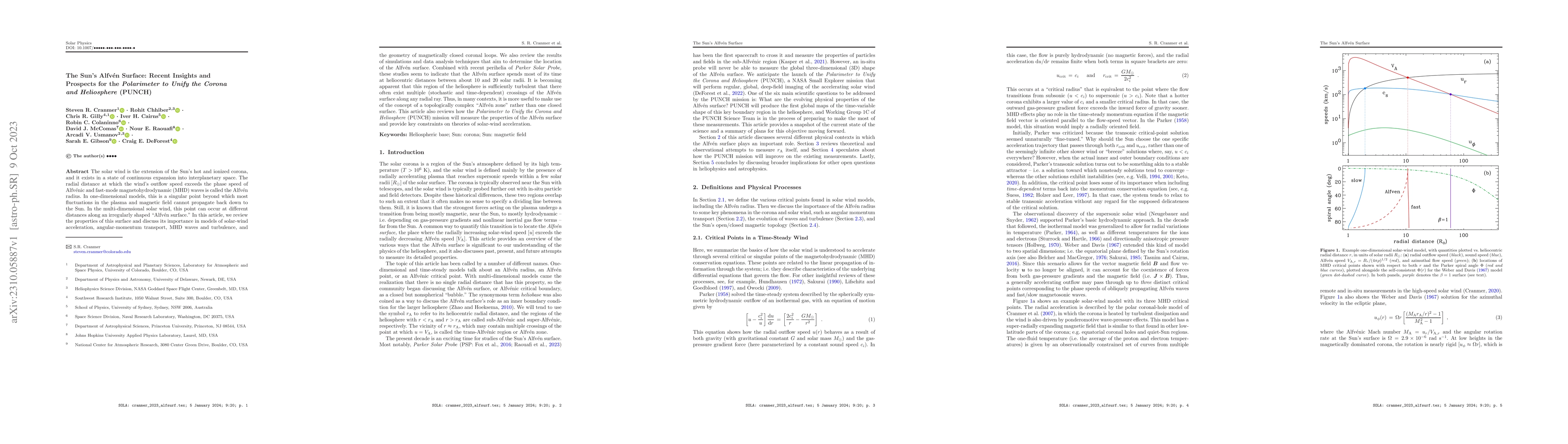 Thumbnail for The Sun's Alfven Surface: Recent Insights and Prospects for the
  Polarimeter to Unify the Corona and Heliosphere (PUNCH)