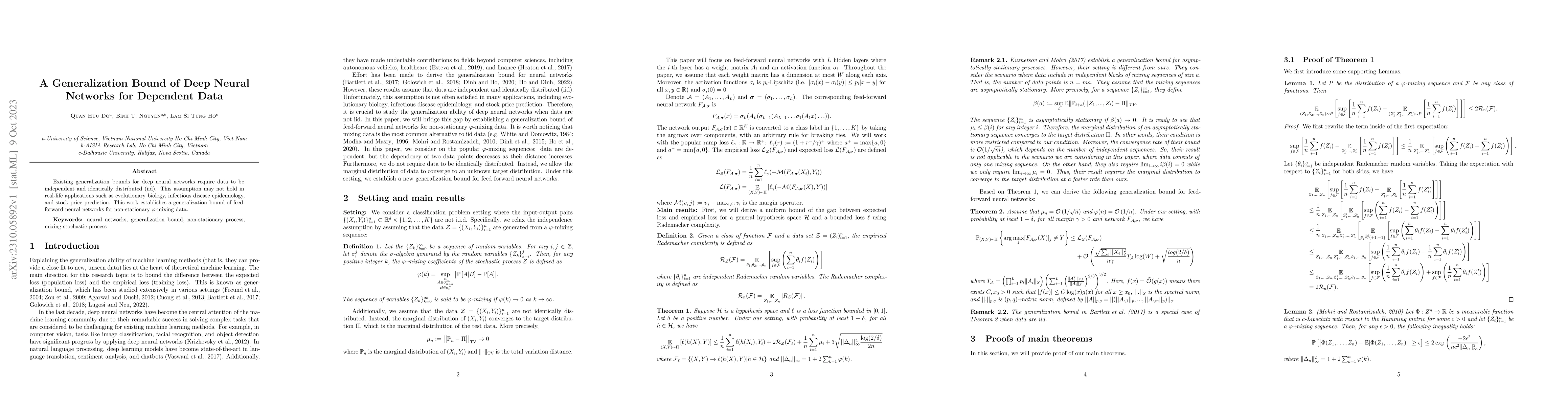 Thumbnail for A Generalization Bound of Deep Neural Networks for Dependent Data