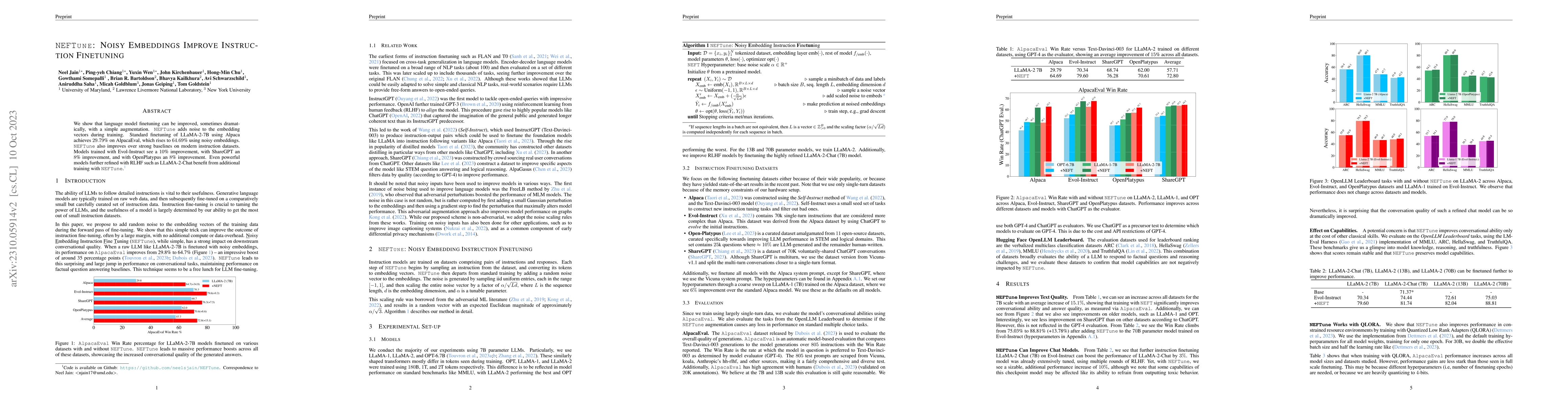 Thumbnail for NEFTune: Noisy Embeddings Improve Instruction Finetuning