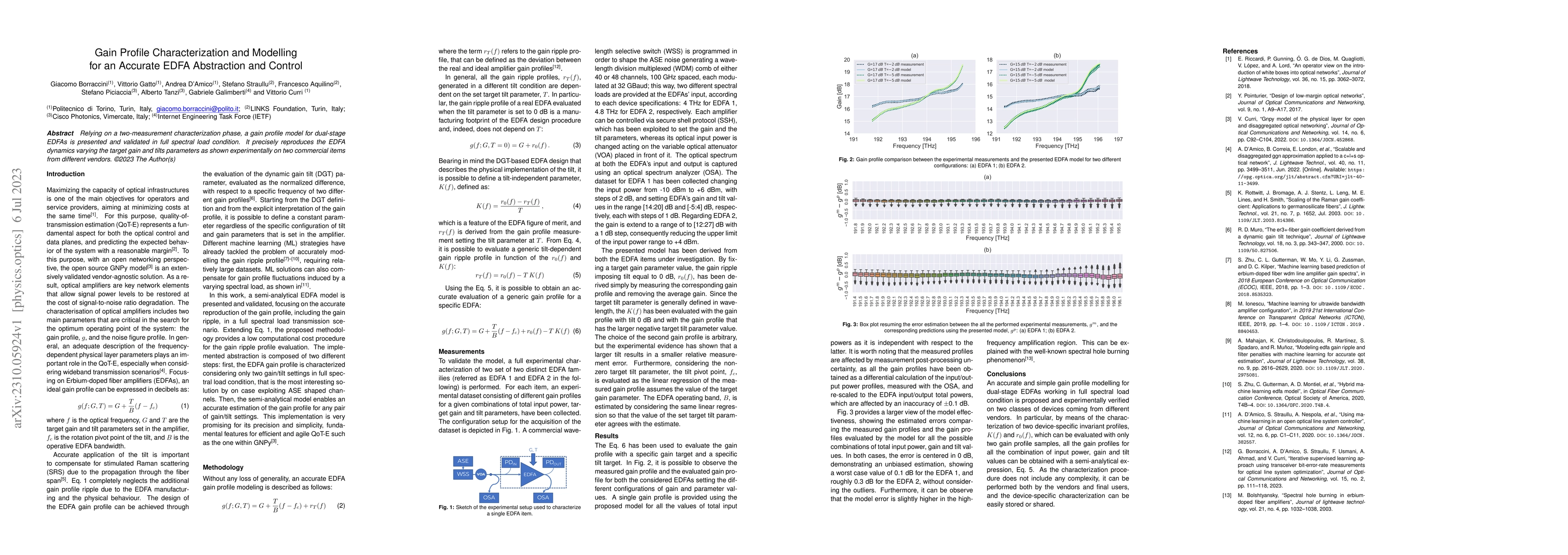 Thumbnail for Gain profile characterization and modelling for an accurate EDFA
  abstraction and control