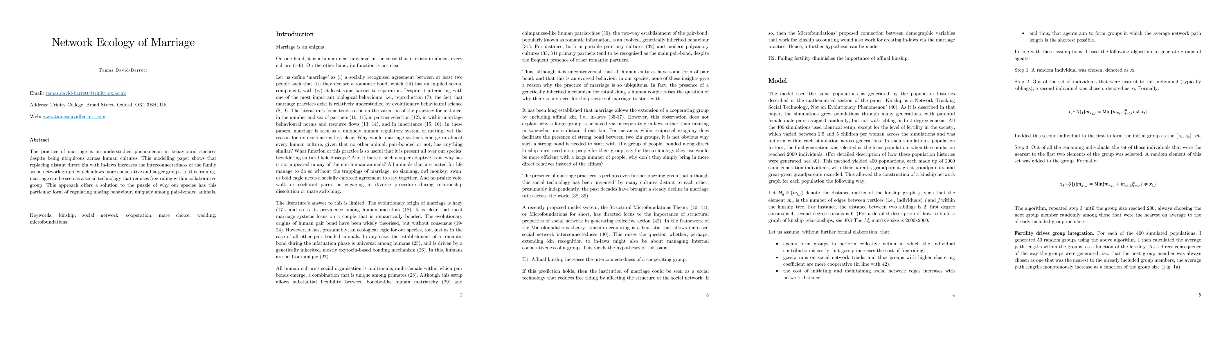 Thumbnail for Network Ecology of Marriage