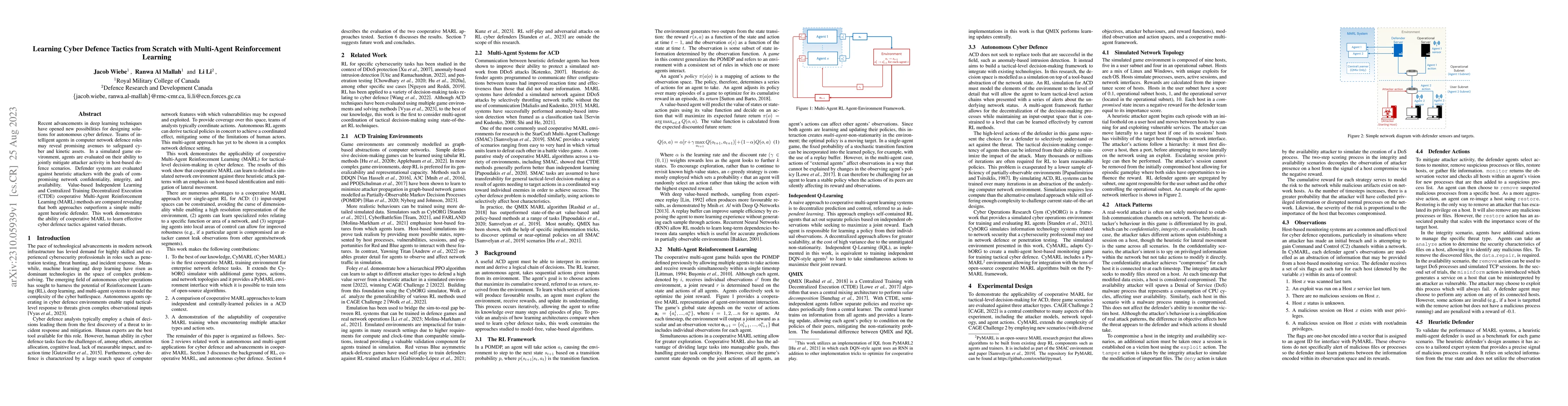 Thumbnail for Learning Cyber Defence Tactics from Scratch with Multi-Agent
  Reinforcement Learning