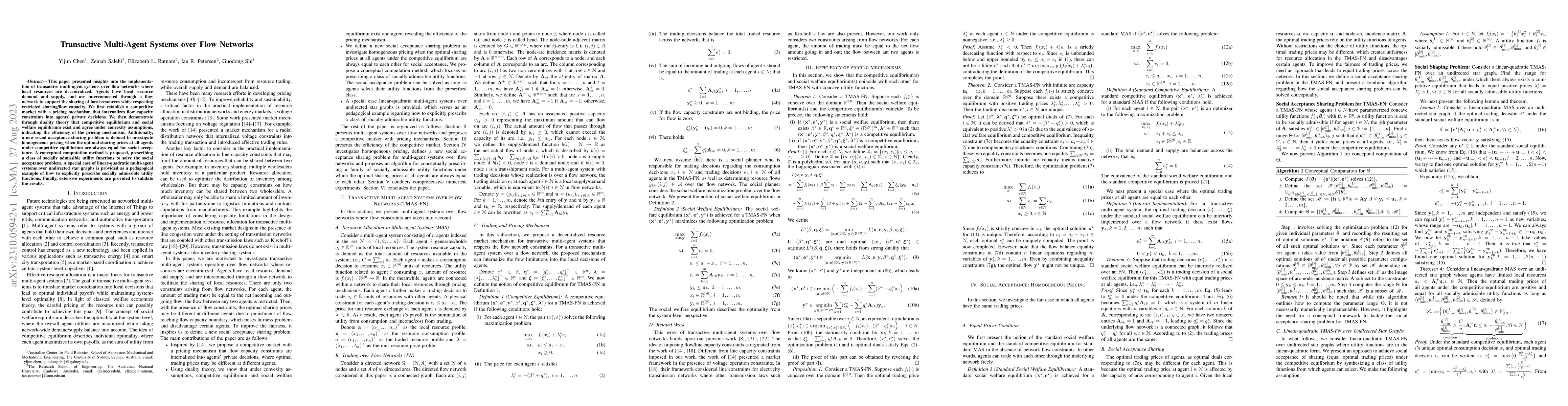 Thumbnail for Transactive Multi-Agent Systems over Flow Networks