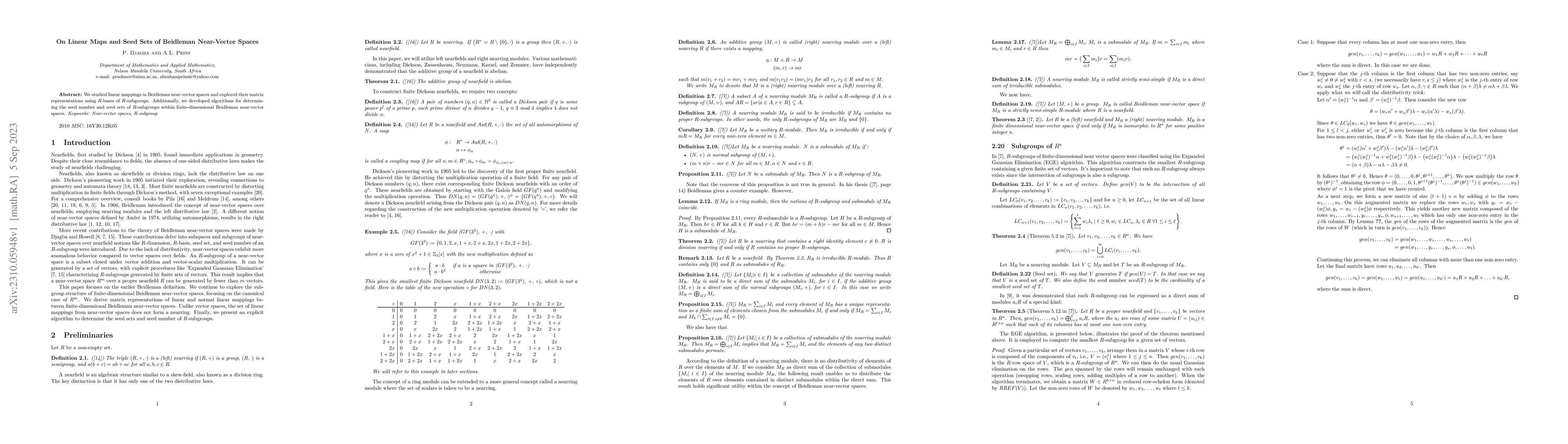 Thumbnail for On Linear Maps and Seed Sets of Beidleman Near-Vector Spaces