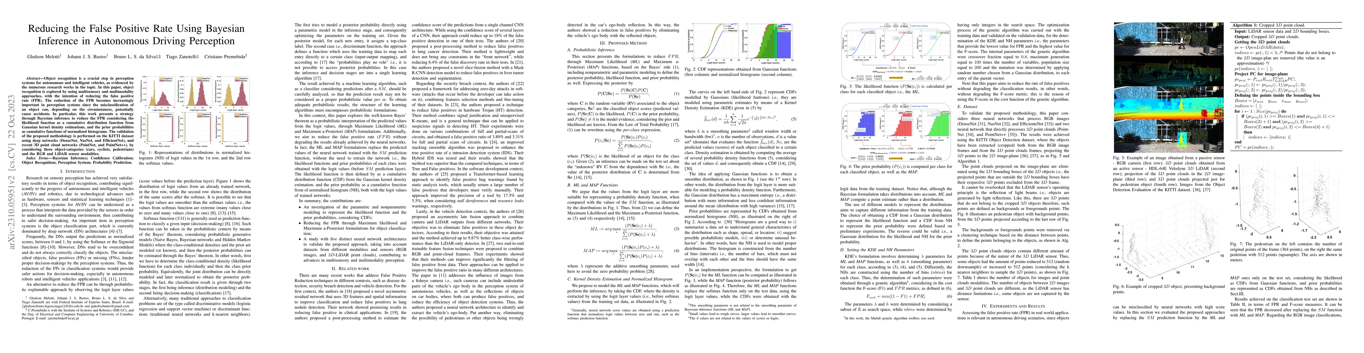 Thumbnail for Reducing the False Positive Rate Using Bayesian Inference in Autonomous
  Driving Perception