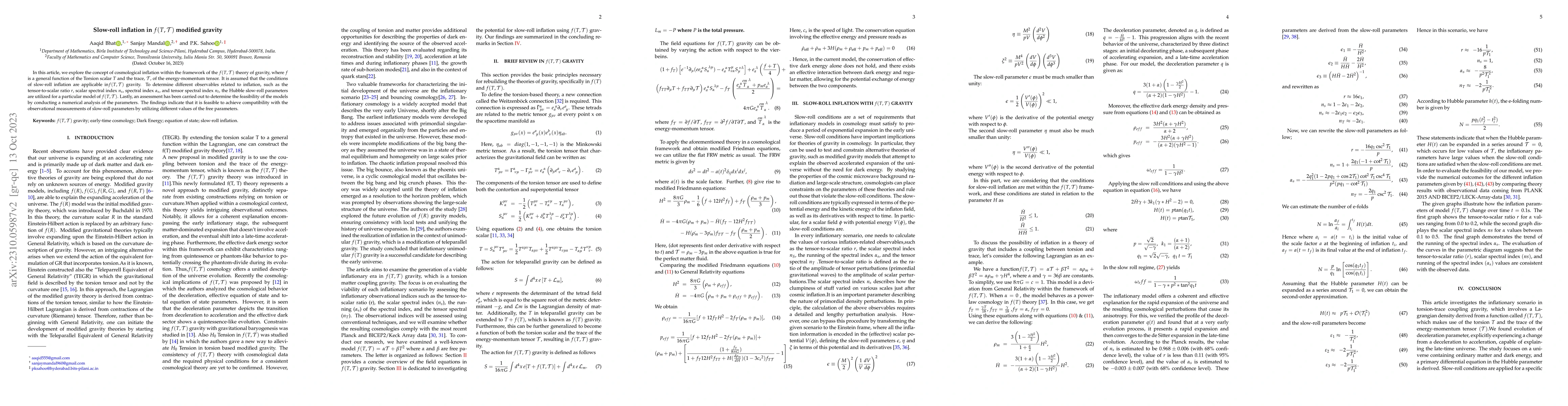 Thumbnail for Slow-roll inflation in $f(T,\mathcal{T})$ modified gravity