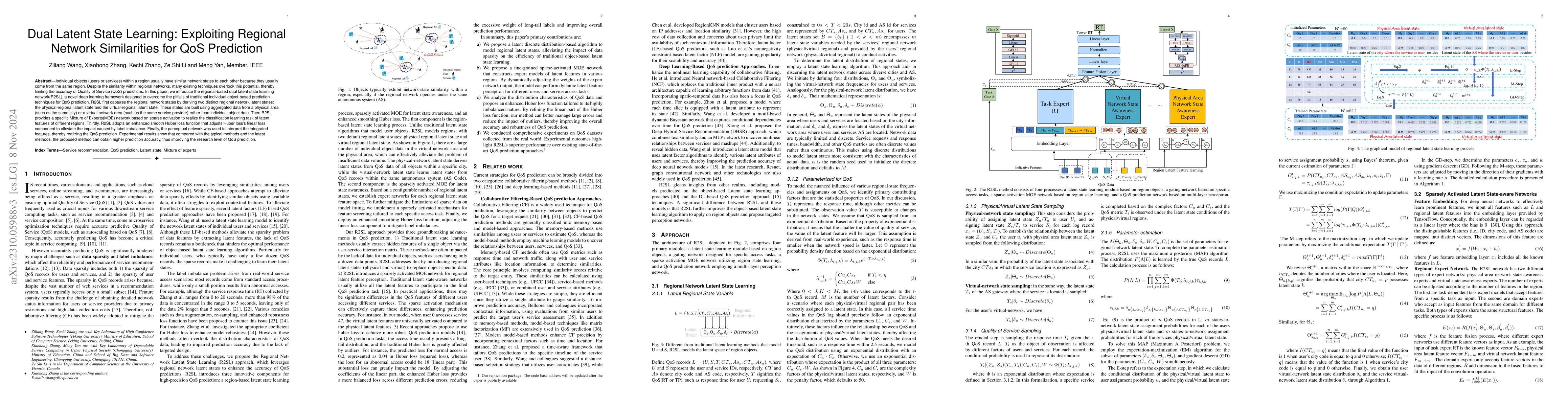 Thumbnail for Dual Latent State Learning: Exploiting Regional Network Similarities for
  QoS Prediction