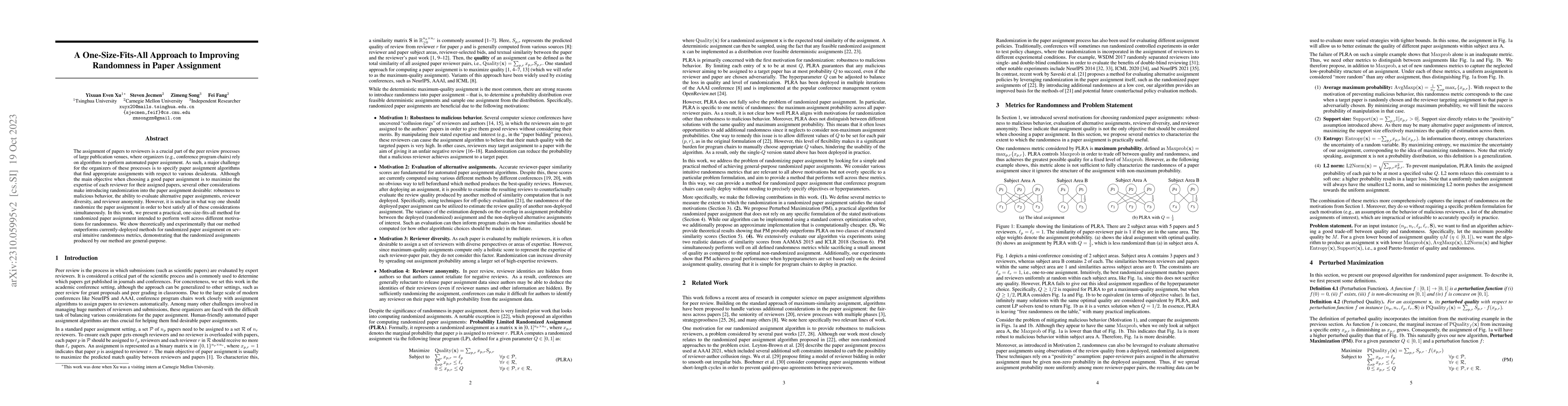 Thumbnail for A One-Size-Fits-All Approach to Improving Randomness in Paper Assignment