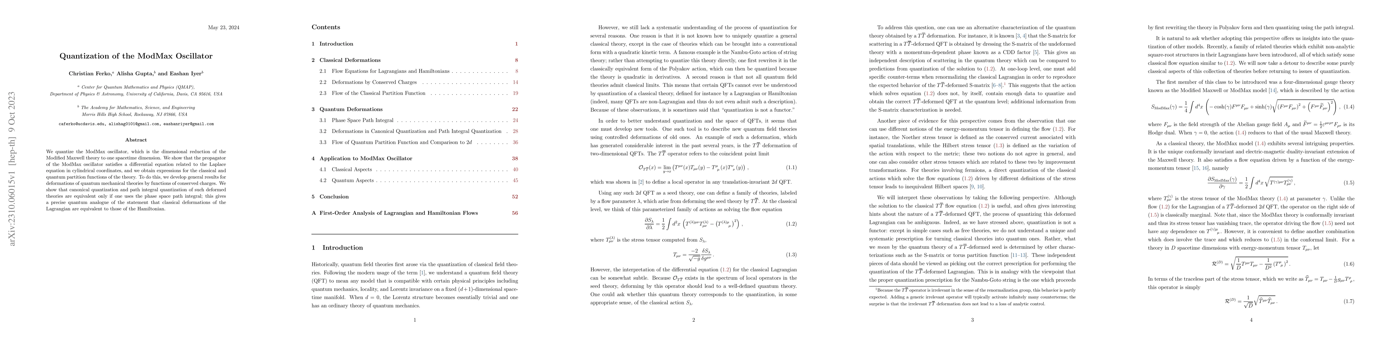 Thumbnail for Quantization of the ModMax Oscillator