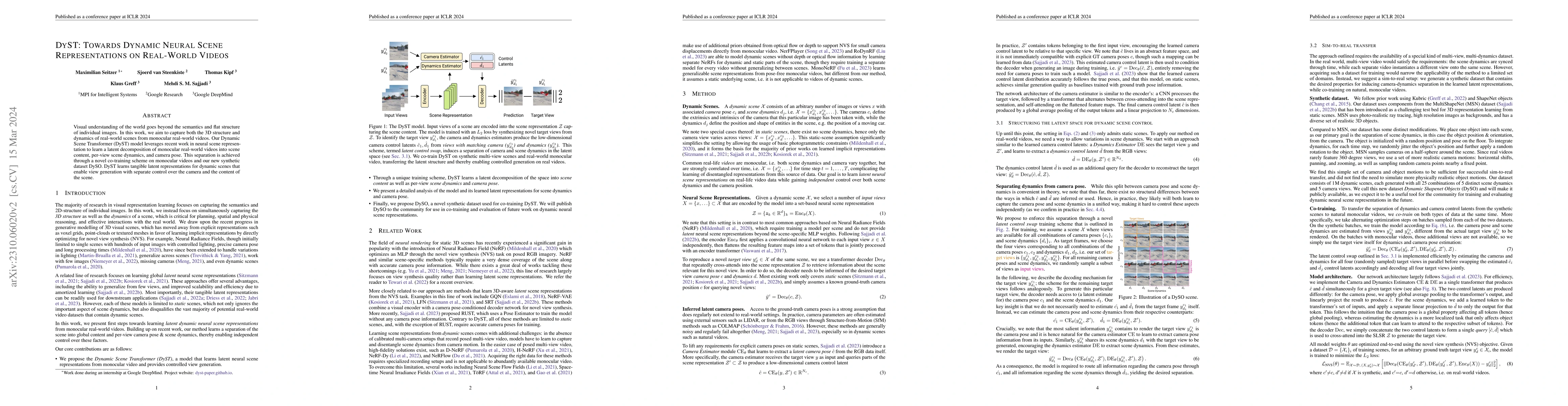 Thumbnail for DyST: Towards Dynamic Neural Scene Representations on Real-World Videos