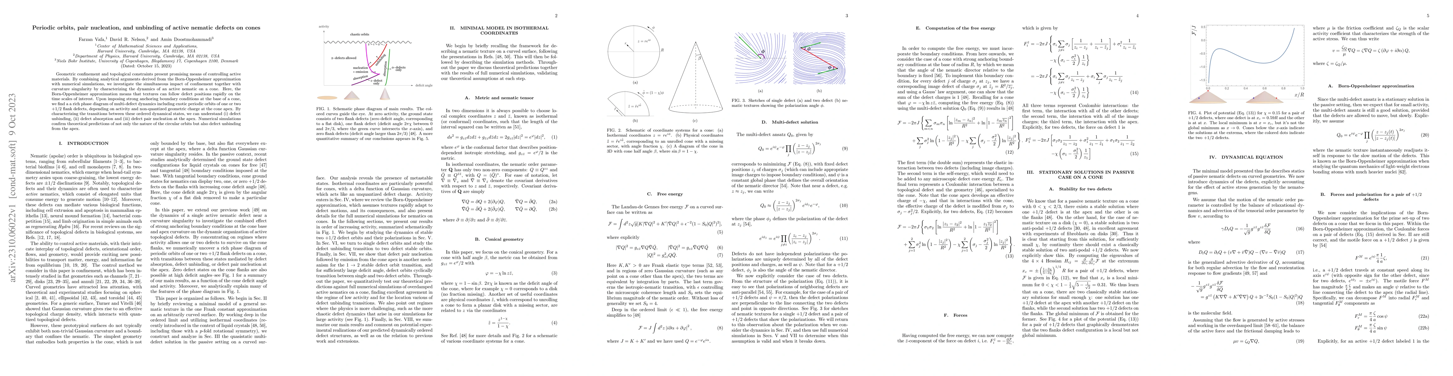 Thumbnail for Periodic orbits, pair nucleation, and unbinding of active nematic
  defects on cones
