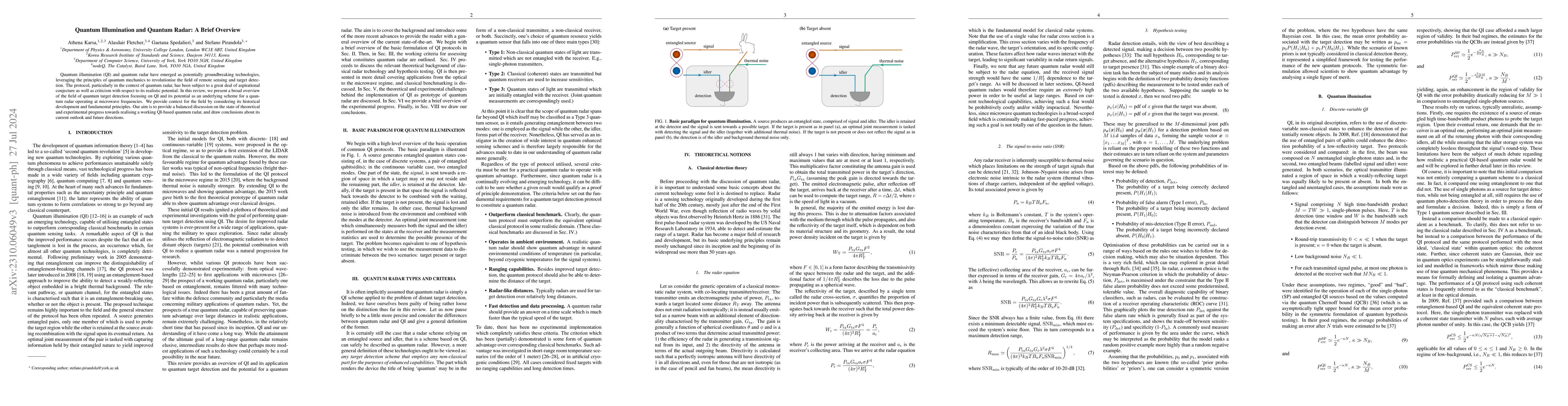 Thumbnail for Quantum Illumination and Quantum Radar: A Brief Overview